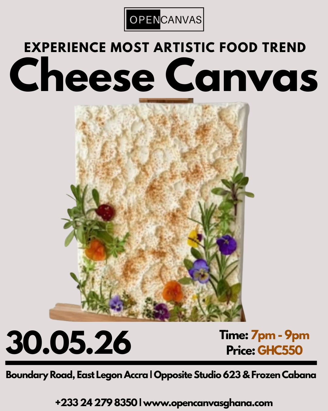 Cheese Art On Canvas Experience